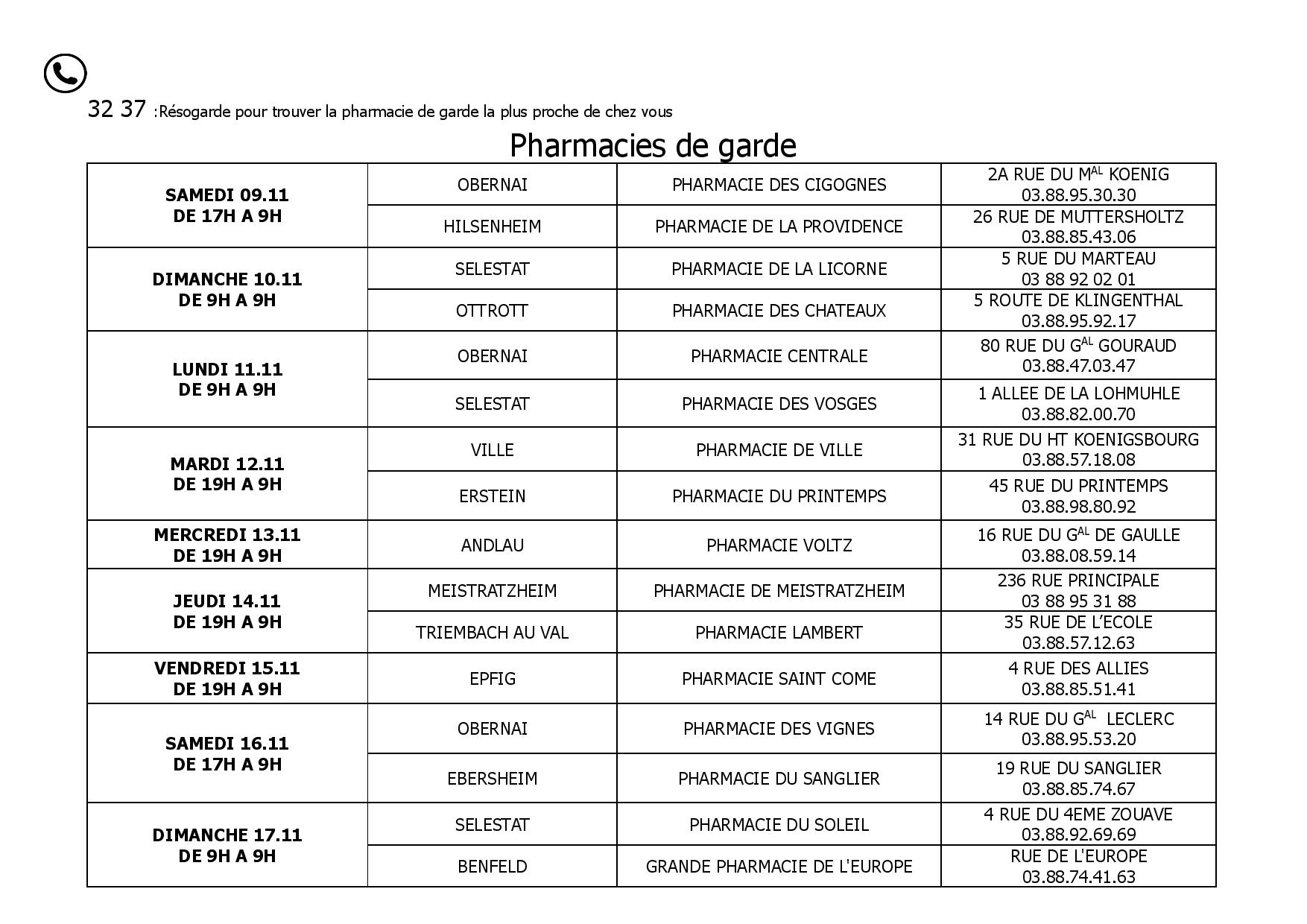 Novembre Page De Garde Tableau des pharmacies de garde en novembre 2024 | Portail